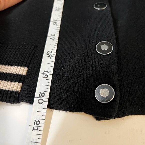 Sandro Paris Black Wool Ashton Varsity Cardigan – Logo & Love Detail Fits S / M - Picture 10 of 12